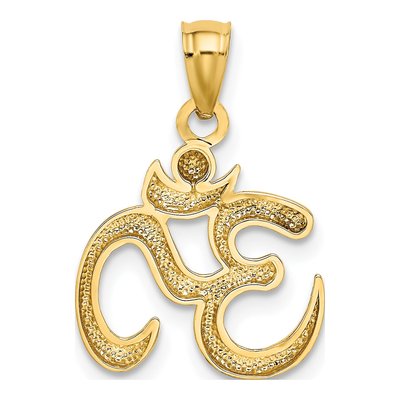 14K Yellow Gold Om Symbol Pendant – view 4
