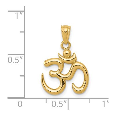 14K Yellow Gold Om Symbol Pendant – view 5