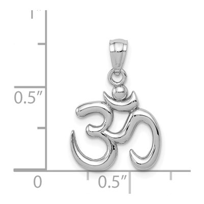 14K White Gold Om Symbol Pendant – view 5