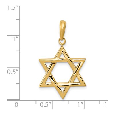 14K Yellow Gold Star of David Pendant – view 5