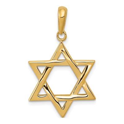 14K Yellow Gold Star of David Pendant