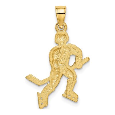 14K Yellow Gold Hockey Player Pendant – view 4