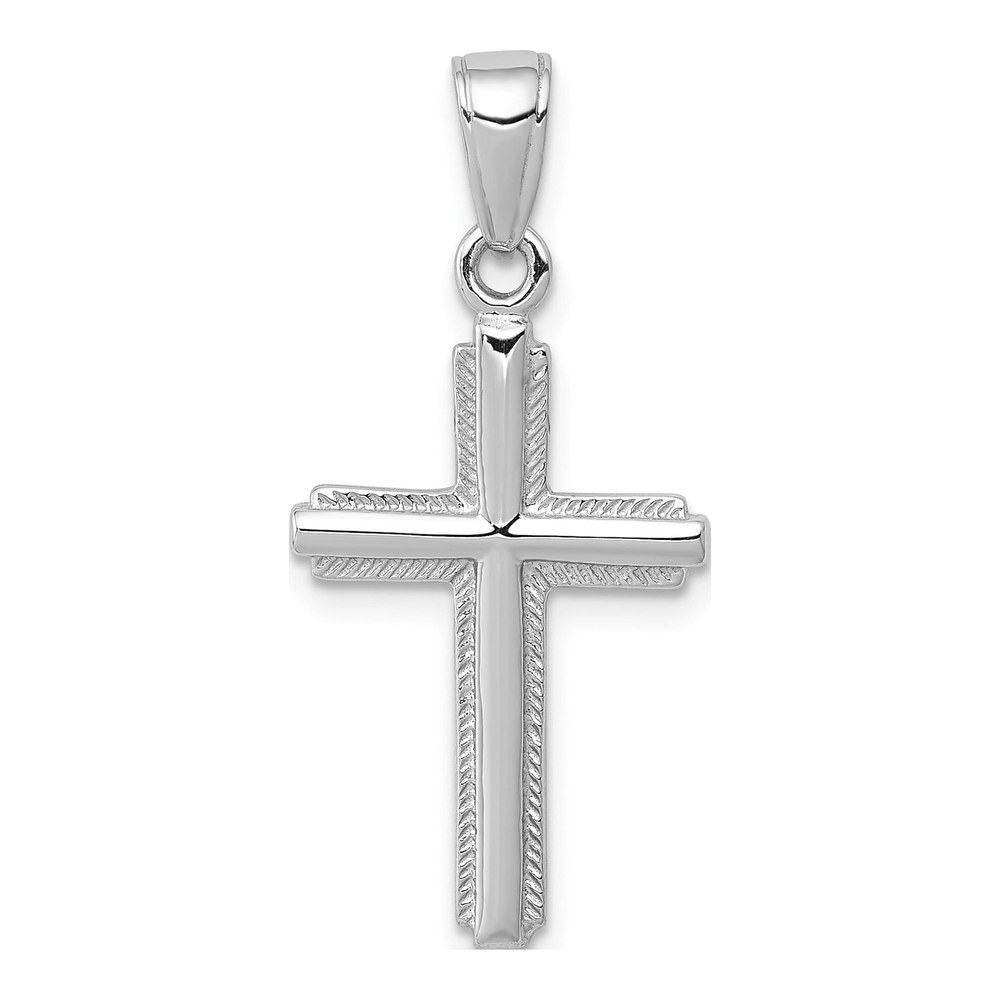 14K White Gold Cross Pendant