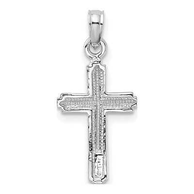 14K White Gold Cross Pendant – view 3
