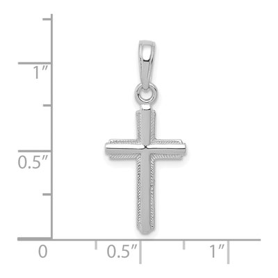 14K White Gold Cross Pendant – view 4