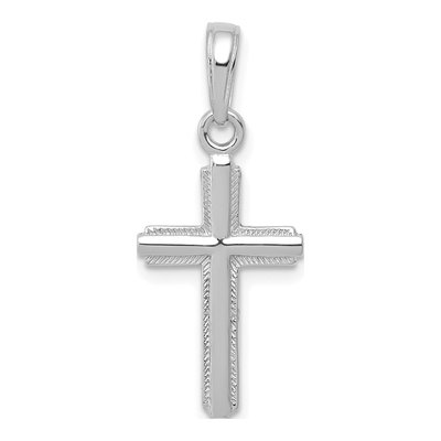 14K White Gold Cross Pendant