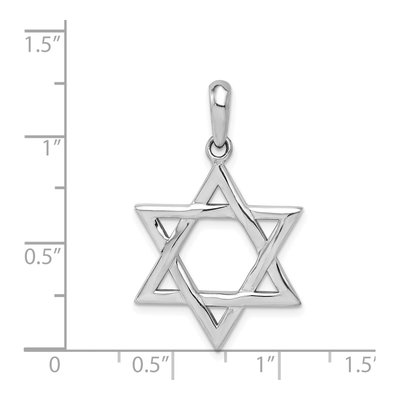 14K White Gold Star of David Pendant – view 4