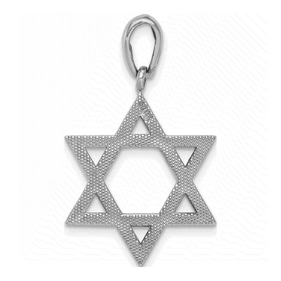 14K White Gold Star of David Pendant – view 5