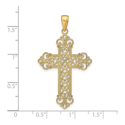 14K Yellow Gold Filigree Cross Pendant – view 4