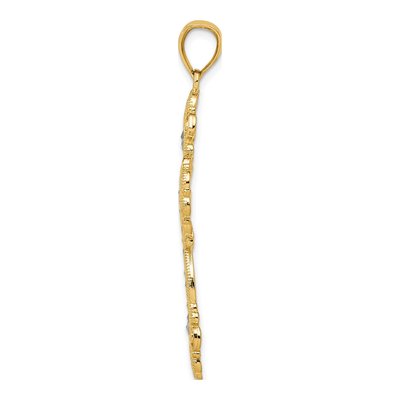 14K Yellow Gold Textured Cross Pendant – view 3