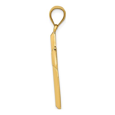 14K Yellow Gold Textured Cross Pendant – view 3