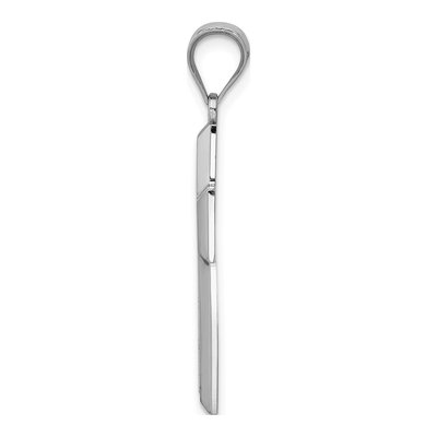 14K White Gold Textured Cross Pendant – view 3