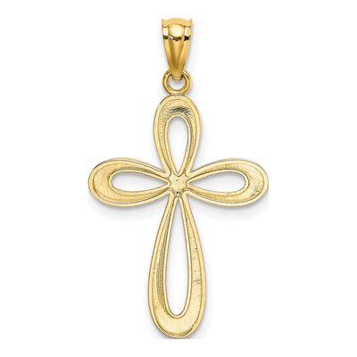 14K Yellow Gold Ribbon Cross Pendant – view 4