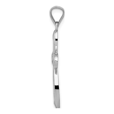 14K White Gold Ribbon Cross Pendant – view 3