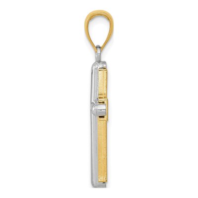 14K Two-Tone Gold Cross Pendant – view 3