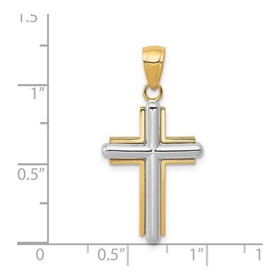 14K Two-Tone Gold Cross Pendant – view 4