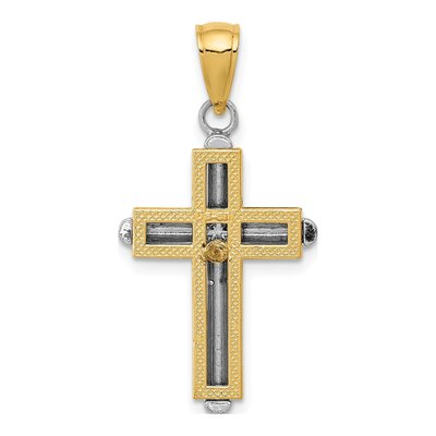 14K Two-Tone Gold Cross Pendant – view 5