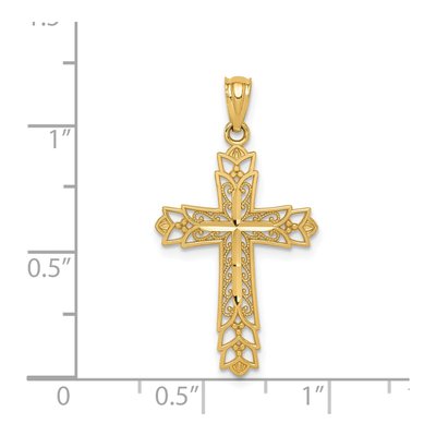 14K Yellow Gold Filigree Reversible Cross Pendant – view 5