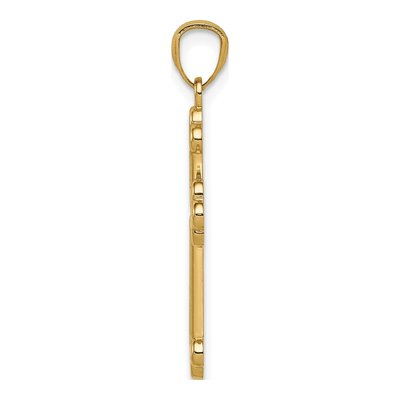 14K Two-Tone Gold Budded Cross Pendant – view 3