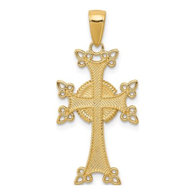 14K Yellow Gold Armenian Cross Pendant