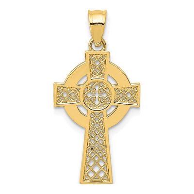 14K Yellow Gold Celtic Cross Pendant