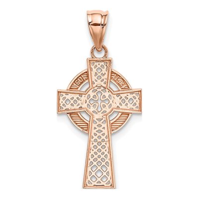 14K Rose Gold Celtic Cross Pendant – view 4