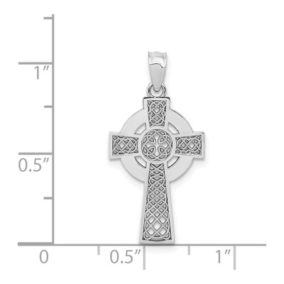 14K White Gold Celtic Cross Pendant – view 5