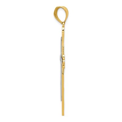 14K Two-Tone Gold Large Cross Pendant – view 3