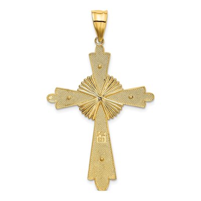 14K Two-Tone Gold Large Cross Pendant – view 4