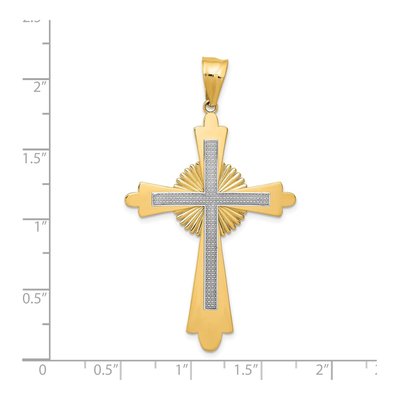 14K Two-Tone Gold Large Cross Pendant – view 5