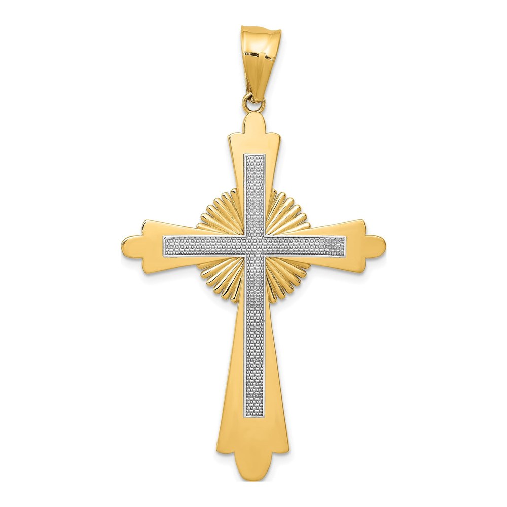 14K Two-Tone Gold Large Cross Pendant