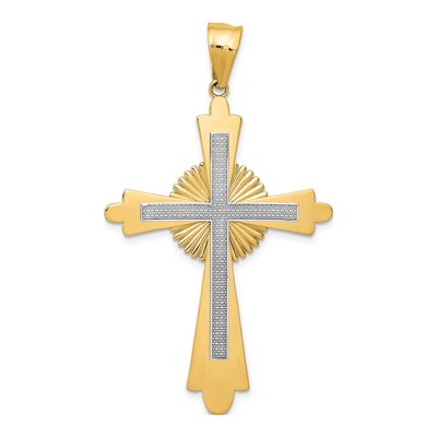 14K Two-Tone Gold Large Cross Pendant