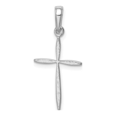 14K White Gold Cross Pendant