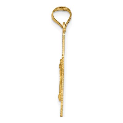 14K Yellow Gold Diamond-Cut Crucifix Pendant – view 3