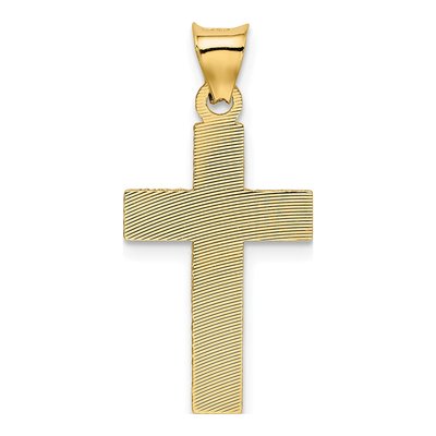 14K Yellow Gold Diamond-Cut Crucifix Pendant – view 4