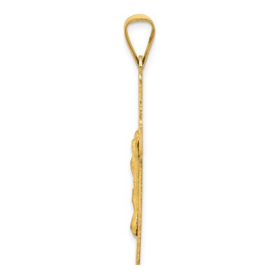 14K Yellow Gold Diamond-Cut Crucifix Pendant – view 3