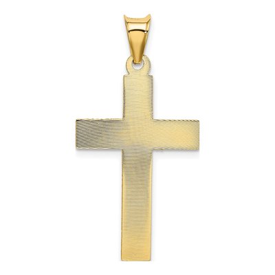 14K Yellow Gold Diamond-Cut Crucifix Pendant – view 4