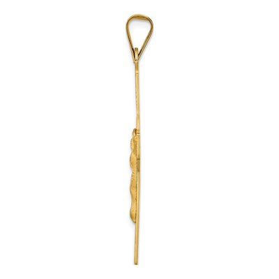 14K Yellow Gold Diamond-Cut Crucifix Pendant – view 3