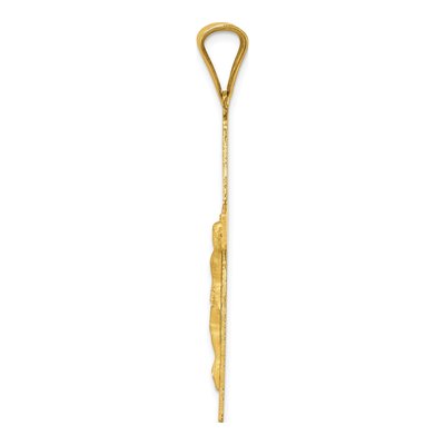 14K Yellow Gold Diamond-Cut Crucifix Pendant – view 3