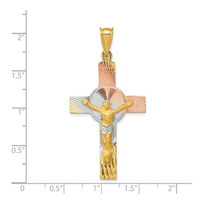 14K Yellow Gold Iona Crucifix Cross Pendant – view 4