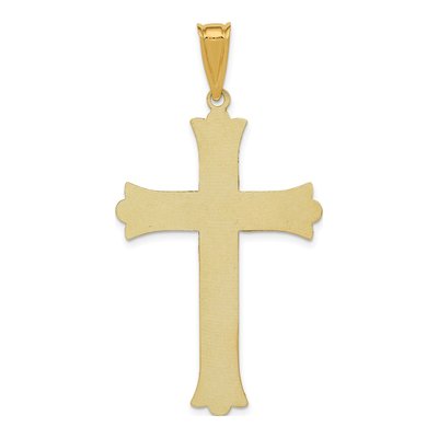 14K Two-Tone Gold Diamond-Cut Crucifix Cross Pendant – view 5