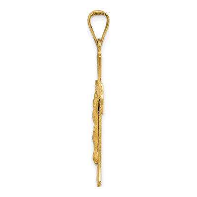 14K Yellow Gold Diamond-Cut Crucifix Pendant – view 3