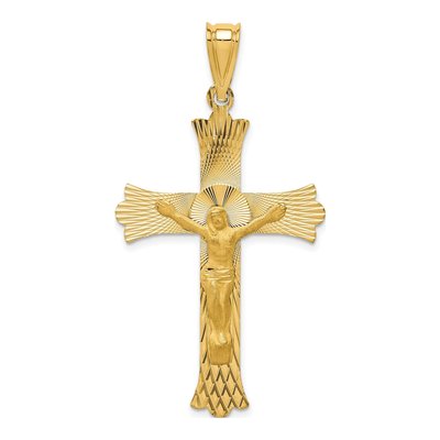 14K Yellow Gold Crucifix Pendant
