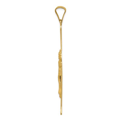 14K Yellow Gold Diamond-Cut Crucifix Cross Pendant – view 3