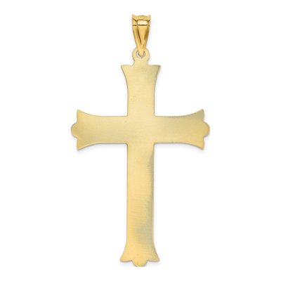 14K Yellow Gold Diamond-Cut Crucifix Cross Pendant – view 4