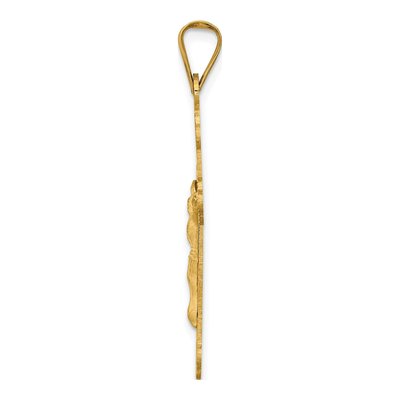 14K Yellow Gold Diamond-Cut Crucifix Pendant – view 3