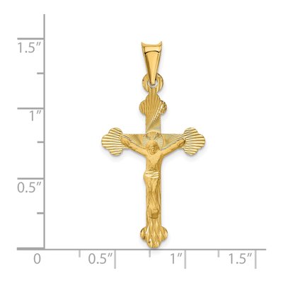 14K Yellow Gold Diamond-Cut Crucifix Pendant – view 5