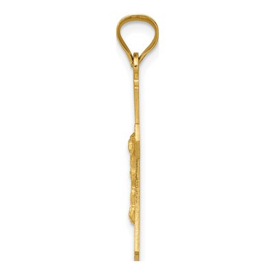 14K Yellow Gold Diamond-Cut Crucifix Pendant – view 3