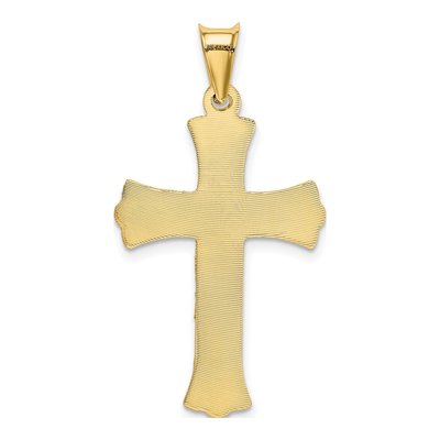 14K Yellow Gold Diamond-Cut Crucifix Pendant – view 4