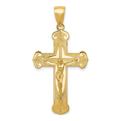 14K Yellow Gold Crucifix Pendant